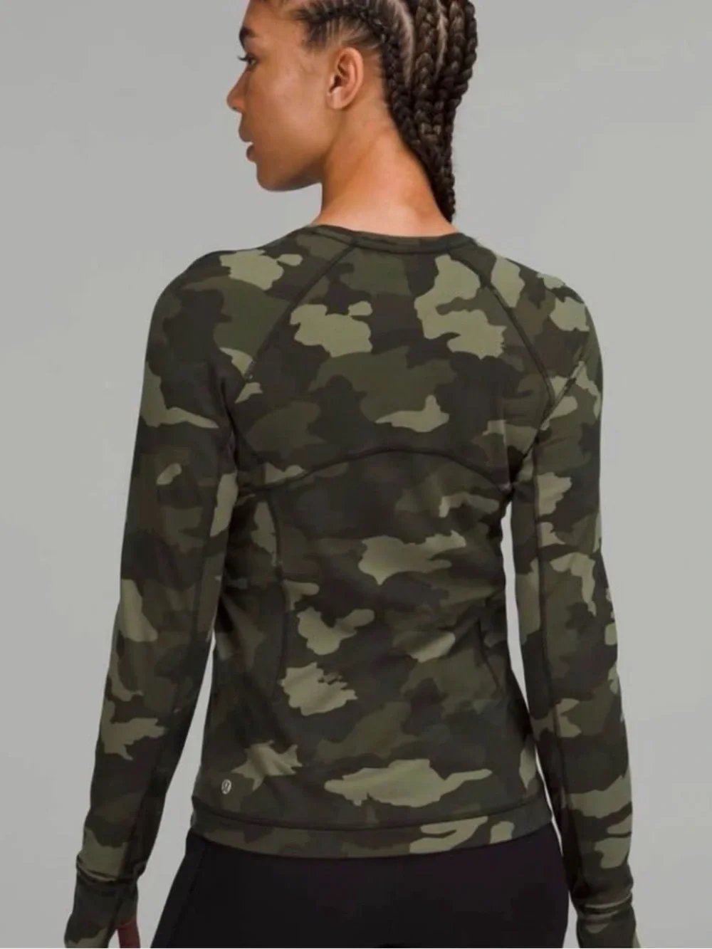 Lululemon Rulu Run Camouflage Long Sleeve Athletic Top